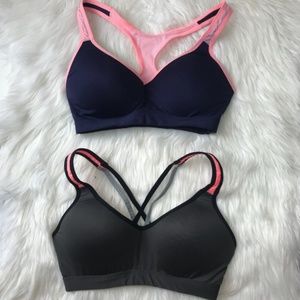 2 Sports Bra Bundle Small Gray Navy Coral